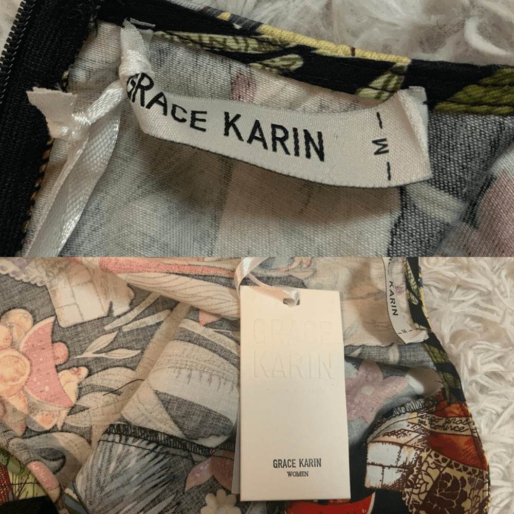 Grace Karin Floral Print Midi Dress - Multicolor - Picture 5 of 12